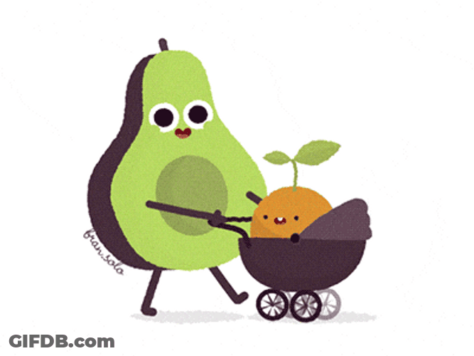 Cute Avocado Slow Walk GIF
