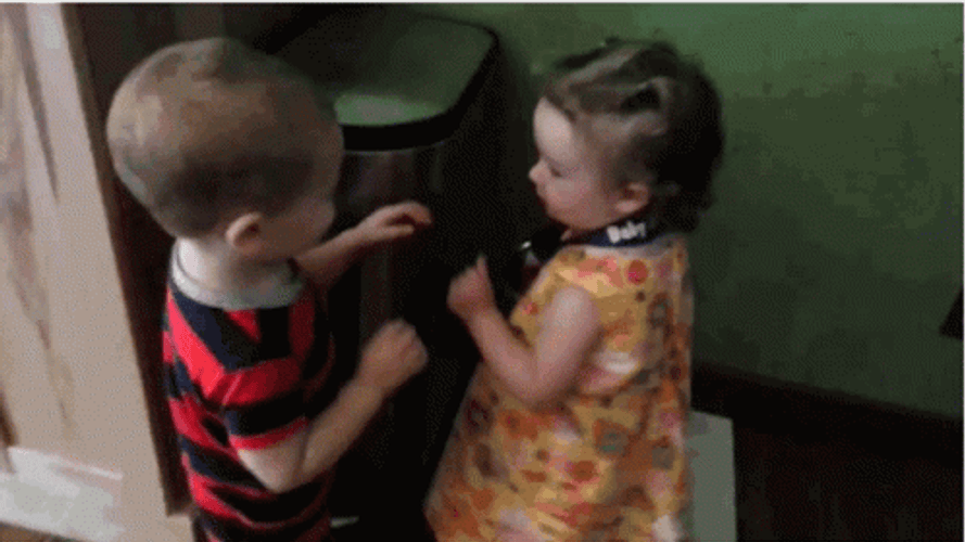 Cute Babies Friend Hug GIF