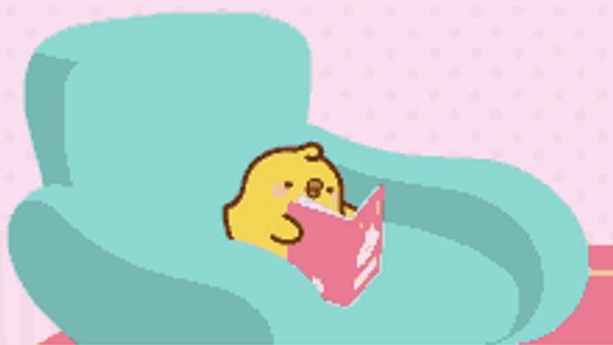 Cute Baby Bird Shaking Head Reading GIF