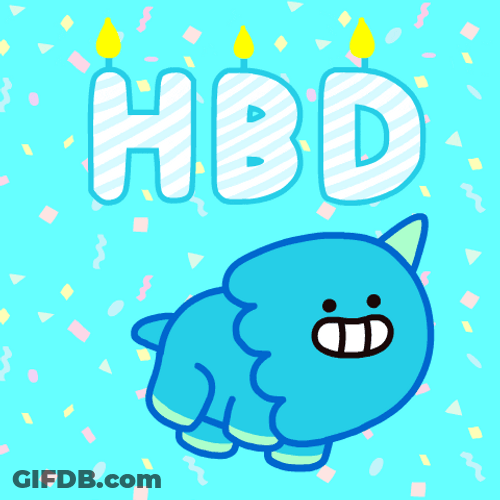Cute Baby Dinosaur Spinning Birthday Candles GIF