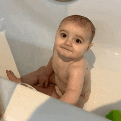 Cute Baby Girl Bath GIF