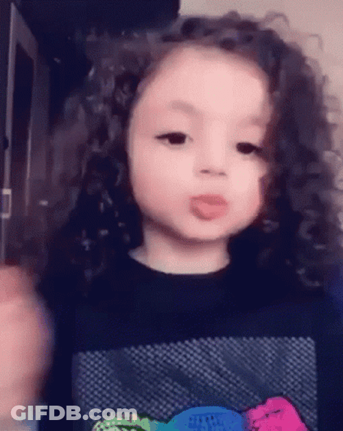 Cute Baby Girl Flying Kisses GIF
