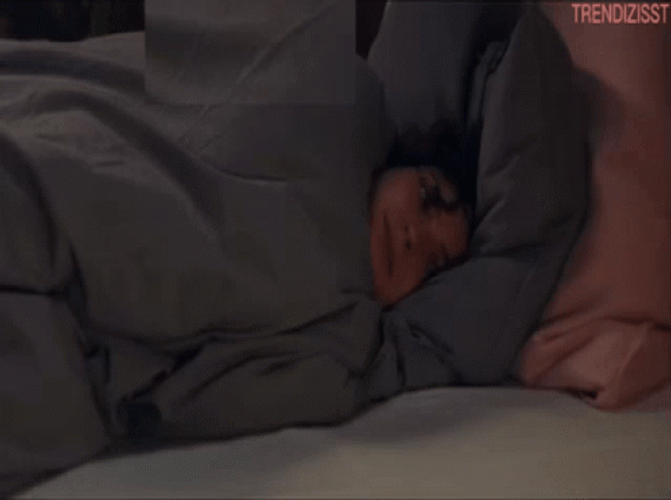 Cute Baby Hiding On Bed GIF