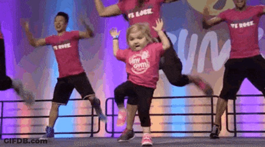 Cute Baby In Pink Exercise Dance GIF