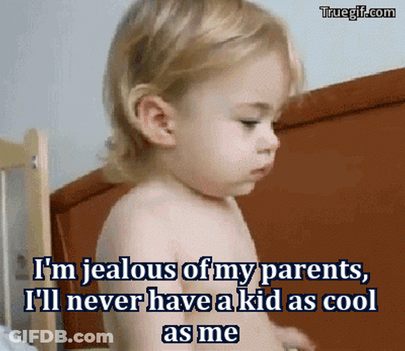 Cute Baby Is Jealous GIF