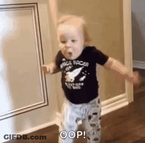 Cute Baby Oop Reaction GIF
