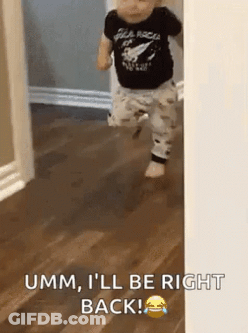 Cute Baby Speed Turning Be Right Back GIF