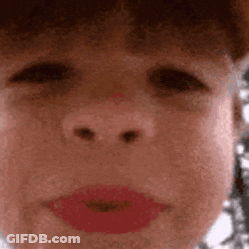 Cute Baby Spit To Camera GIF