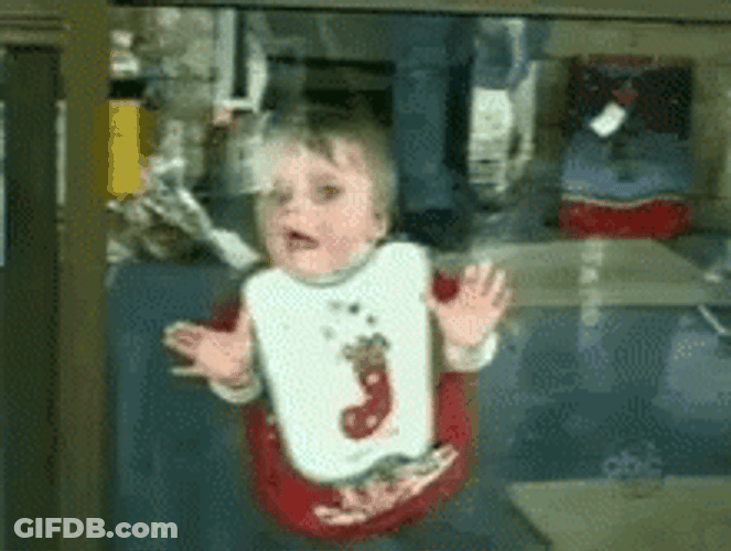 Cute Baby Window Licker GIF