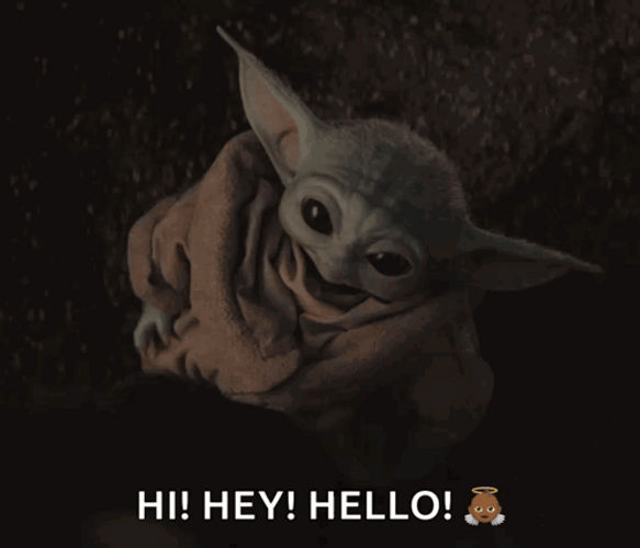 Cute Baby Yoda Hey There GIF