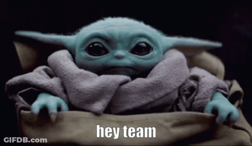 Cute Baby Yoda Waving Good Morning Team GIF