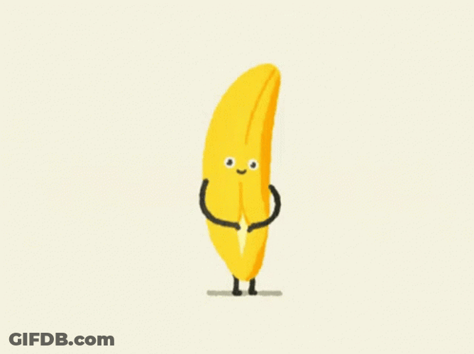 Cute Banana Peel Wink GIF
