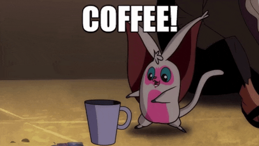 Cute Bat Needs Coffee GIF