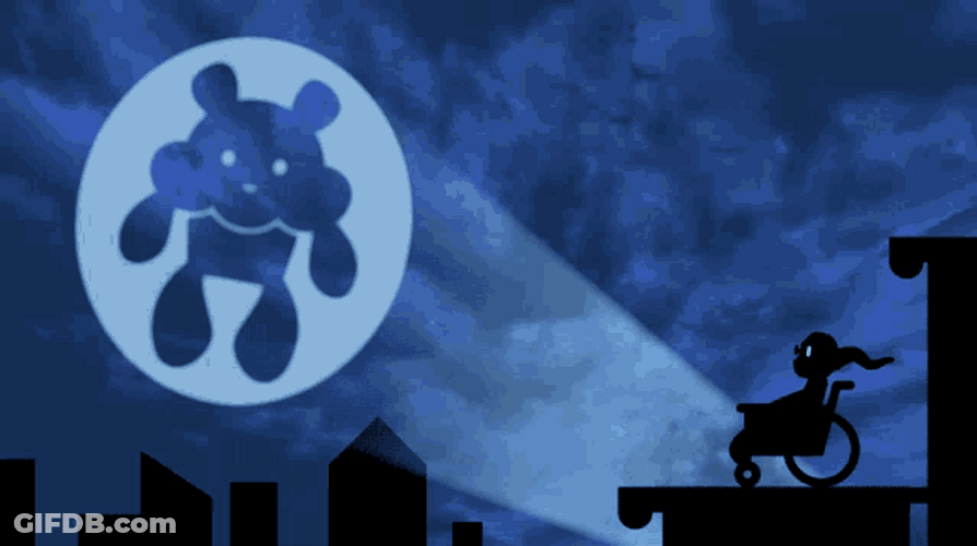 Cute Bat Signal Of Muffin Bear GIF