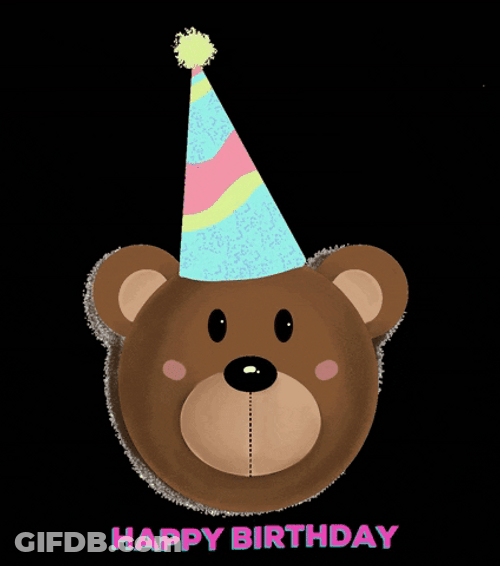 Cute Bear Birthday Celebration GIF