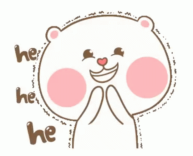 Cute Bear Cartoon Hehehe GIF
