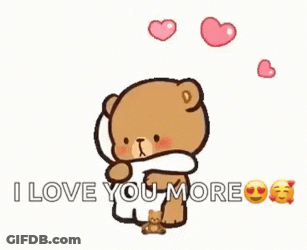 Cute Bear Couple Love Emoji GIF