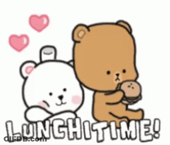 Cute Bear Couple Lunch Time GIF