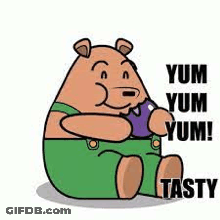 Cute Bear Eating Yummy Cookie GIF