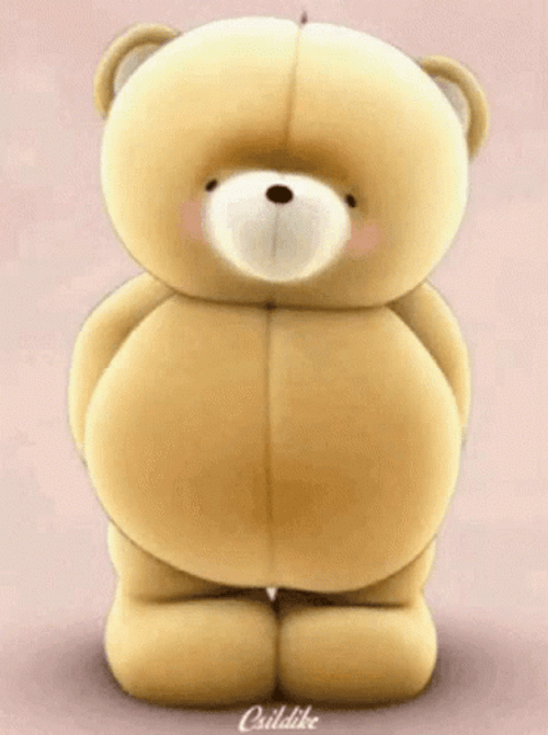 Cute Bear Giving Flowers GIF