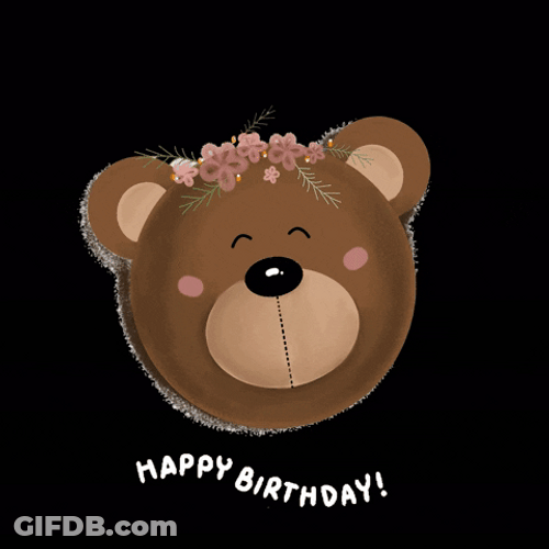 Cute Bear Greeting Happy Birthday GIF