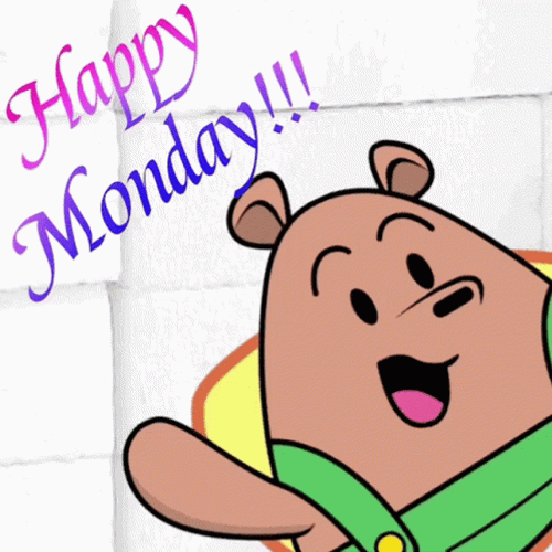 Cute Bear Happy Monday GIF