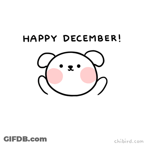 Cute Bear Illustration Greeting Happy December GIF