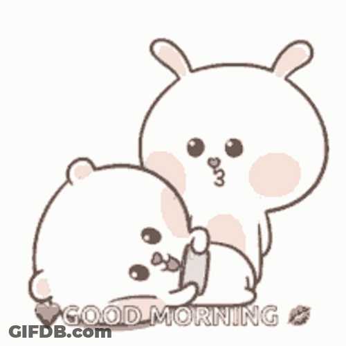 Cute Bear Kiss Animation Good Morning Wife GIF