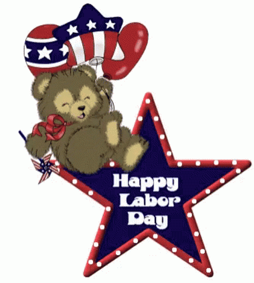 Cute Bear Sleeping Happy Labor Day GIF