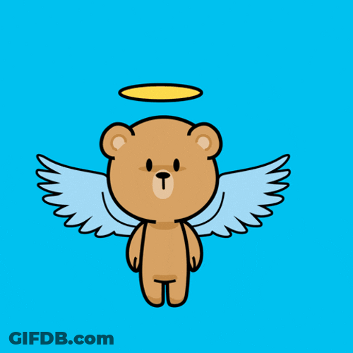Cute Bear With Angel Wings GIF