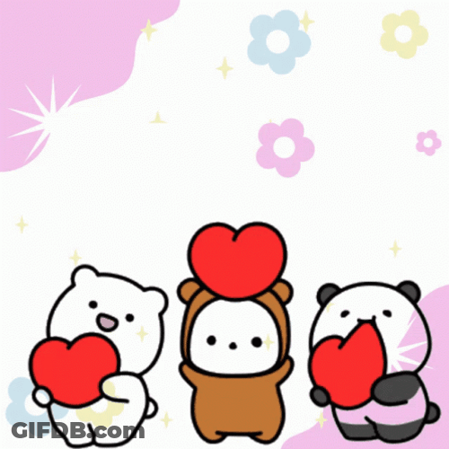 Cute Bears Holding Heart With We Miss You GIF