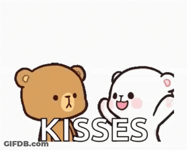 Cute Bears Hugging Kisses GIF