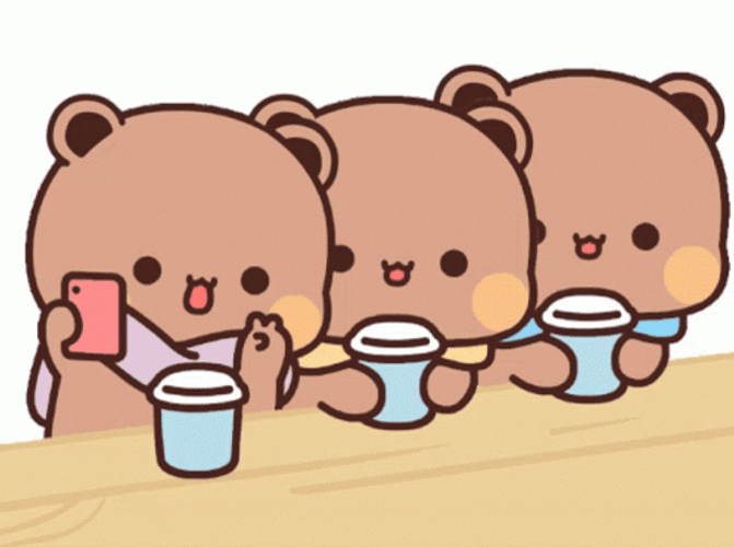 Cute Bears Selfie Of Three GIF