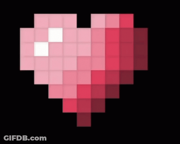 Cute Beating Heart Pixel Art GIF
