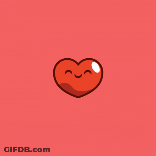 Cute Beating Smiley Heart GIF