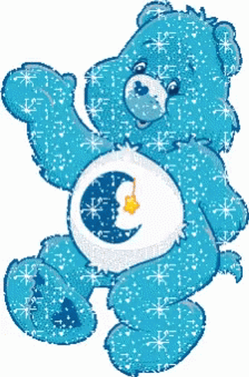 Cute Bedtime Care Bear Waving GIF