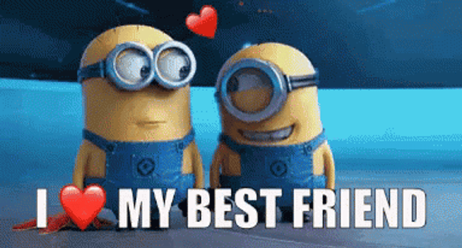 Cute Best Friend Minion GIF