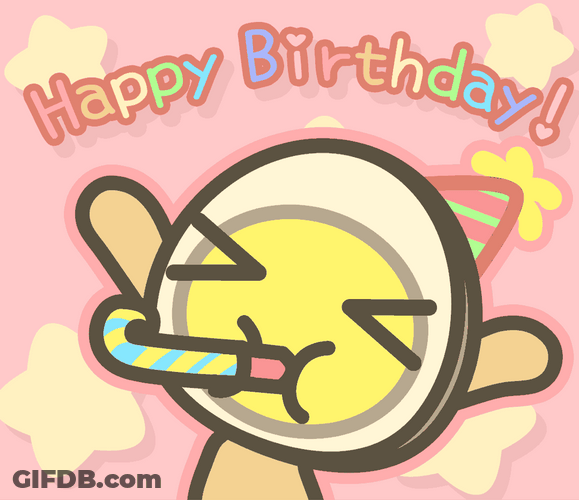 Cute Birthday Party Horn GIF