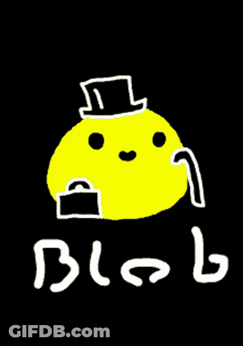 Cute Blob Blobfish Hat Suitcase GIF