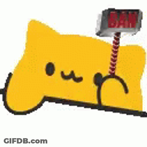 Cute BlobCat Emoji Hitting Gavel GIF