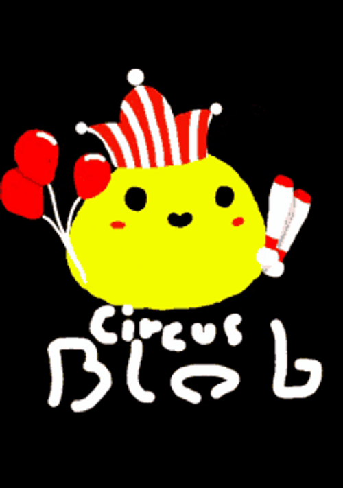 Cute Blobfish Circus Balloon Confetti GIF