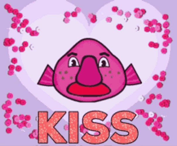 Cute Blobfish Love Flying Kiss Heart GIF