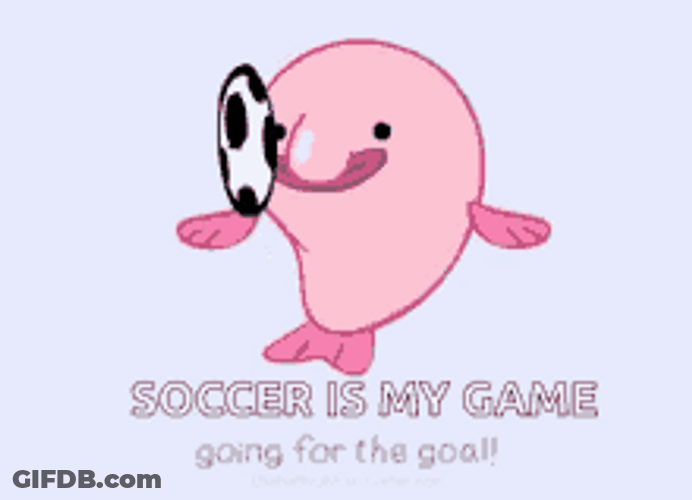 Cute Blobfish Soccer Game Go For Goal GIF