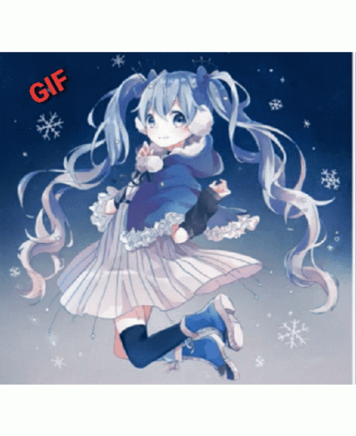 Cute Blue Anime Photos GIF