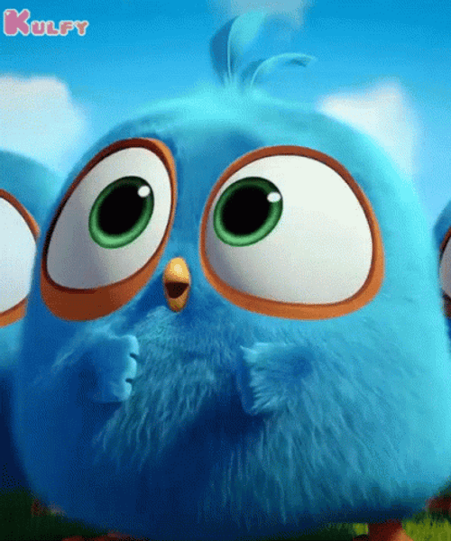 Cute Blue Bird Animation GIF