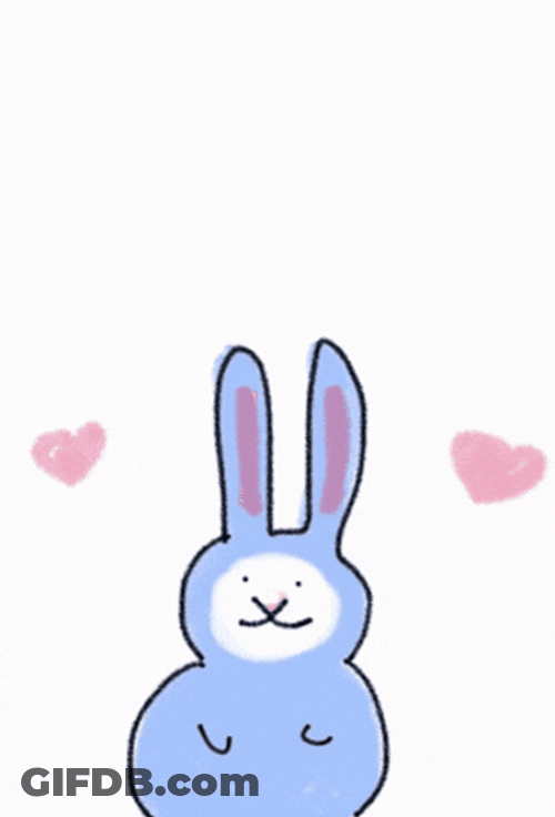 Cute Blue Bunny Hopping GIF