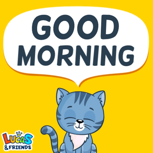 Cute Blue Cat Happy Monday Morning GIF