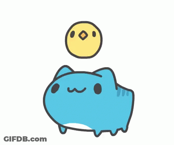 Cute Blue Cat Sticker Laughing GIF