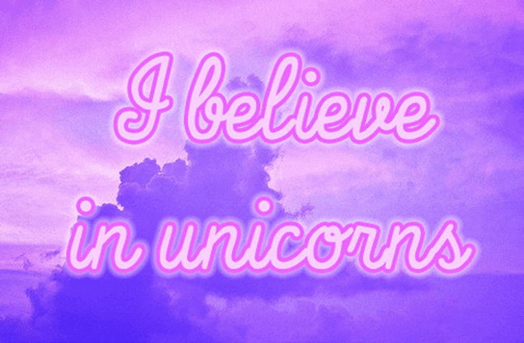 Cute Blue I Believe In Unicorns GIF