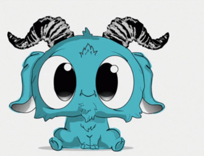 Cute Blue Little Monster GIF